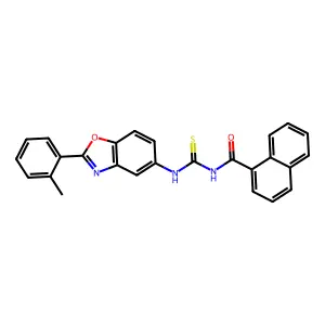 N-[[2-(2-methylphenyl)-1,3-benzoxazol-5-yl]carbamothioyl]naphthalene-1-carboxamide structure