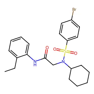 2-[(4-bromophenyl)sulfonyl-cyclohexylamino]-N-(2-ethylphenyl)acetamide structure