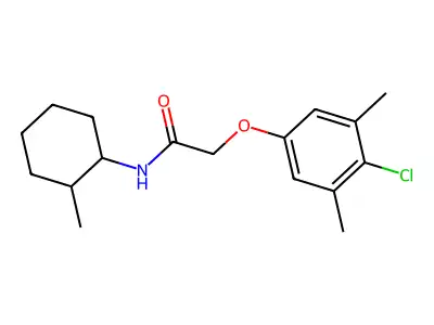 2-(4-chloro-3,5-dimethylphenoxy)-N-(2-methylcyclohexyl)acetamide structure