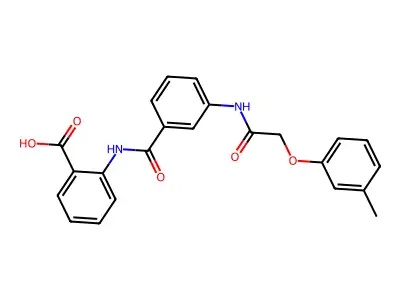 2-[(3-{[(3-Methylphenoxy)acetyl]amino}benzoyl)amino]benzoic acid structure