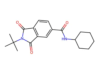 2-tert-butyl-N-cyclohexyl-1,3-dioxoisoindole-5-carboxamide structure