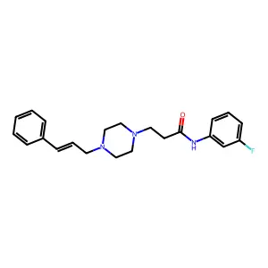 N-(3-fluorophenyl)-3-[4-[(E)-3-phenylprop-2-enyl]piperazin-1-yl]propanamide structure