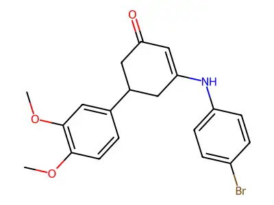 3-[(4-Bromophenyl)amino]-5-(3,4-dimethoxyphenyl)cyclohex-2-en-1-one structure