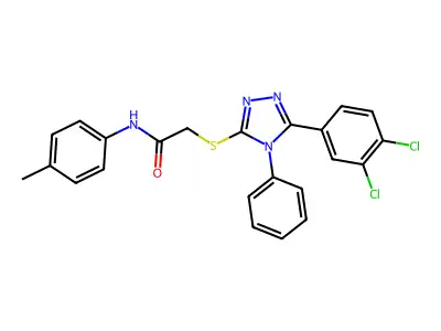2-{[5-(3,4-dichlorophenyl)-4-phenyl-4H-1,2,4-triazol-3-yl]sulfanyl}-N-(4-methylphenyl)acetamide structure