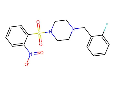 1-(2-Fluorobenzyl)-4-[(2-nitrophenyl)sulfonyl]piperazine structure
