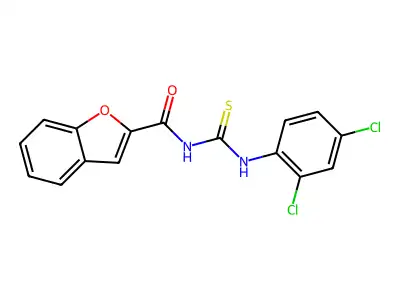 N-[(2,4-dichlorophenyl)carbamothioyl]-1-benzofuran-2-carboxamide structure