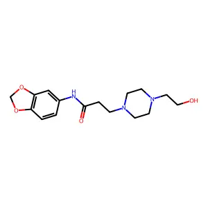 N-(1,3-benzodioxol-5-yl)-3-[4-(2-hydroxyethyl)piperazin-1-yl]propanamide structure