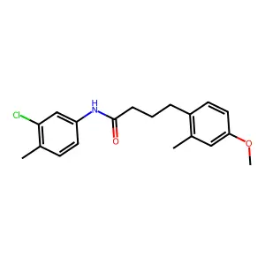 N-(3-chloro-4-methylphenyl)-4-(4-methoxy-2-methylphenyl)butanamide structure