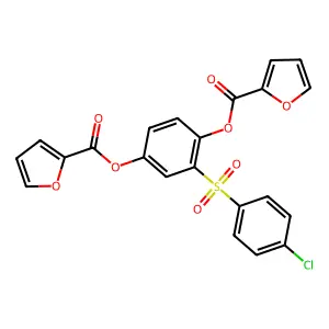 [3-(4-Chlorophenyl)sulfonyl-4-(furan-2-carbonyloxy)phenyl] furan-2-carboxylate structure