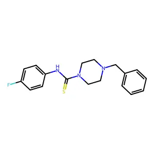 4-benzyl-N-(4-fluorophenyl)piperazine-1-carbothioamide structure