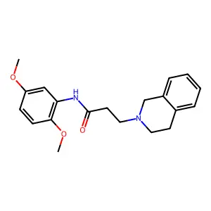 3-(3,4-dihydro-1H-isoquinolin-2-yl)-N-(2,5-dimethoxyphenyl)propanamide structure