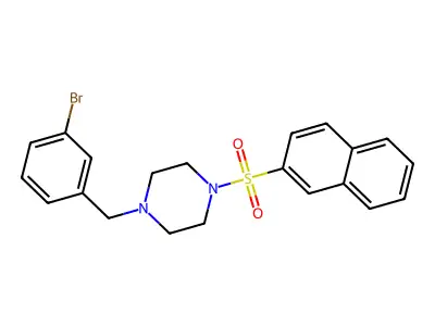 1-[(3-Bromophenyl)methyl]-4-naphthalen-2-ylsulfonylpiperazine structure