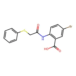 5-Bromo-2-{[(phenylsulfanyl)acetyl]amino}benzoic acid structure