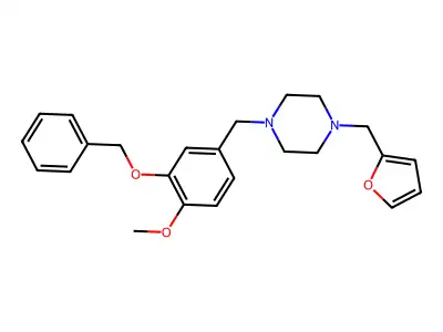 1-(Furan-2-ylmethyl)-4-[(4-methoxy-3-phenylmethoxyphenyl)methyl]piperazine structure