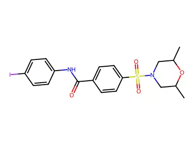 4-((2,6-dimethylmorpholino)sulfonyl)-N-(4-iodophenyl)benzamide structure