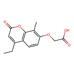 [(4-ethyl-8-methyl-2-oxo-2H-chromen-7-yl)oxy]acetic acid structure