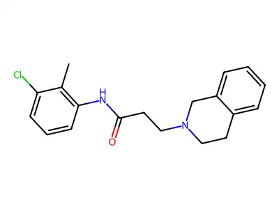 N-(3-chloro-2-methylphenyl)-3-(3,4-dihydro-1H-isoquinolin-2-yl)propanamide structure