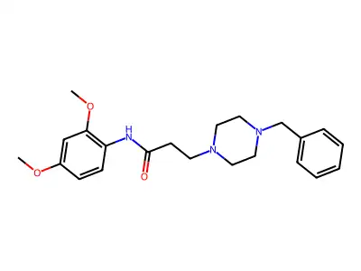 3-(4-benzylpiperazin-1-yl)-N-(2,4-dimethoxyphenyl)propanamide structure