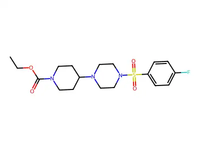Ethyl 4-{4-[(4-fluorophenyl)sulfonyl]piperazinyl}piperidinecarboxylate structure