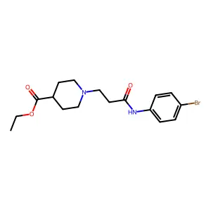 1-[2-(4-Bromo-phenylcarbamoyl)-ethyl]-piperidine-4-carboxylic acid ethyl ester structure