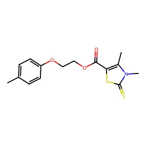 2-(4-Methylphenoxy)ethyl 3,4-dimethyl-2-sulfanylidene-1,3-thiazole-5-carboxylate structure