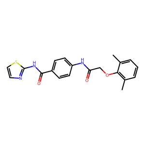 4-[[2-(2,6-dimethylphenoxy)acetyl]amino]-N-(1,3-thiazol-2-yl)benzamide structure