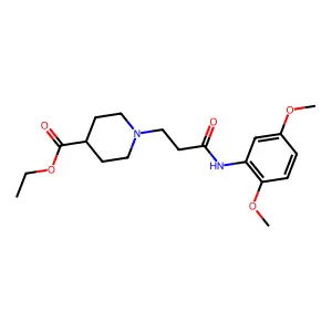 Ethyl 1-[3-(2,5-dimethoxyanilino)-3-oxopropyl]-4-piperidinecarboxylate structure