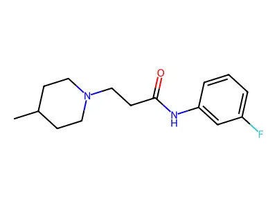 N-(3-fluorophenyl)-3-(4-methylpiperidin-1-yl)propanamide structure