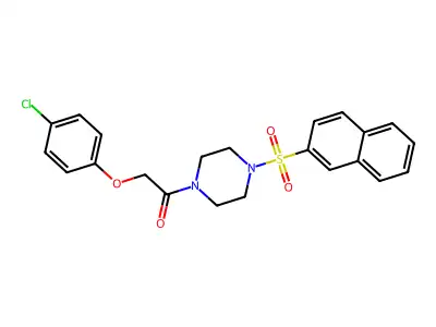 2-(4-Chlorophenoxy)-1-(4-naphthalen-2-ylsulfonylpiperazin-1-yl)ethanone structure