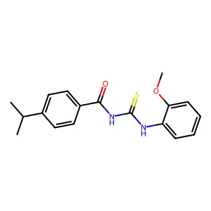 N-[(2-methoxyphenyl)carbamothioyl]-4-propan-2-ylbenzamide structure