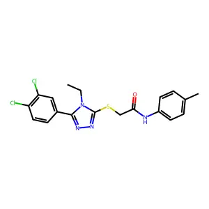 2-{[5-(3,4-dichlorophenyl)-4-ethyl-4H-1,2,4-triazol-3-yl]sulfanyl}-N-(4-methylphenyl)acetamide structure