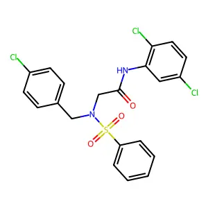 2-[benzenesulfonyl-[(4-chlorophenyl)methyl]amino]-N-(2,5-dichlorophenyl)acetamide structure