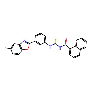 N-[[3-(5-methyl-1,3-benzoxazol-2-yl)phenyl]carbamothioyl]naphthalene-1-carboxamide structure