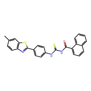 N-[[4-(6-methyl-1,3-benzothiazol-2-yl)phenyl]carbamothioyl]naphthalene-1-carboxamide structure
