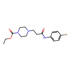 4-[2-(4-Bromo-phenylcarbamoyl)-ethyl]-piperazine-1-carboxylic acid ethyl ester structure