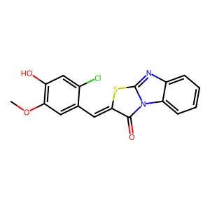 2-(2-chloro-4-hydroxy-5-methoxybenzylidene)[1,3]thiazolo[3,2-a]benzimidazol-3(2H)-one structure