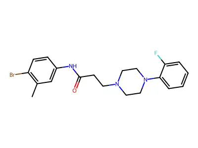 N-(4-bromo-3-methylphenyl)-3-[4-(2-fluorophenyl)piperazin-1-yl]propanamide structure