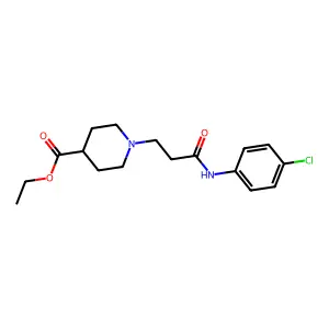 Ethyl 1-[3-(4-chloroanilino)-3-oxopropyl]piperidine-4-carboxylate structure