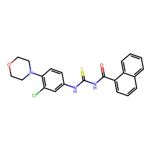N-[(3-chloro-4-morpholin-4-ylphenyl)carbamothioyl]naphthalene-1-carboxamide structure
