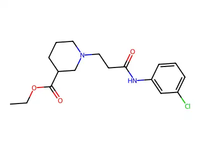 Ethyl 1-{3-[(3-chlorophenyl)amino]-3-oxopropyl}piperidine-3-carboxylate structure