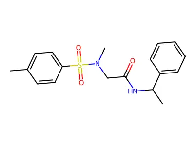 2-[methyl-(4-methylphenyl)sulfonylamino]-N-(1-phenylethyl)acetamide structure