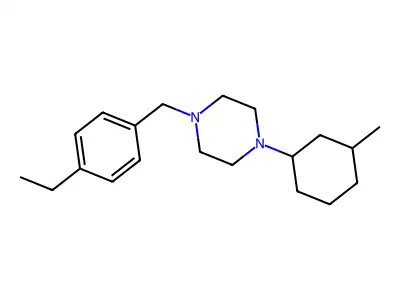 1-(4-Ethylbenzyl)-4-(3-methylcyclohexyl)piperazine structure