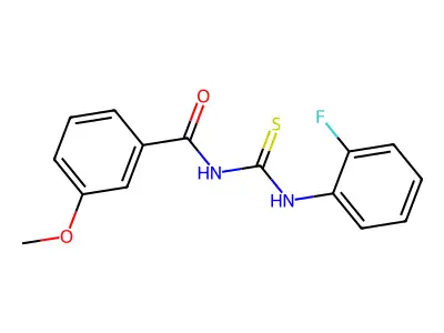 N-[(2-fluorophenyl)carbamothioyl]-3-methoxybenzamide structure