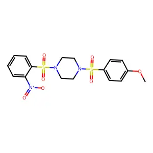 1-(4-Methoxyphenyl)sulfonyl-4-(2-nitrophenyl)sulfonylpiperazine structure