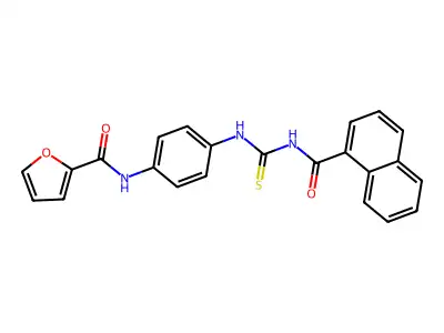 N-[4-(naphthalene-1-carbonylcarbamothioylamino)phenyl]furan-2-carboxamide structure