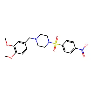 1-[(3,4-Dimethoxyphenyl)methyl]-4-(4-nitrophenyl)sulfonylpiperazine structure
