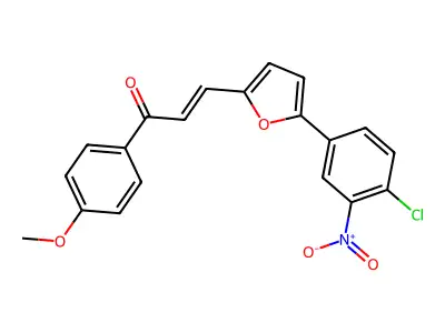 (E)-3-[5-(4-chloro-3-nitrophenyl)furan-2-yl]-1-(4-methoxyphenyl)prop-2-en-1-one structure