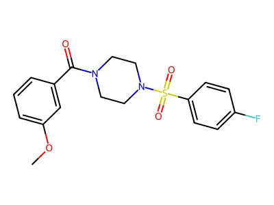 [4-(4-Fluorophenyl)sulfonylpiperazin-1-yl]-(3-methoxyphenyl)methanone structure