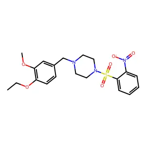 1-[(4-Ethoxy-3-methoxyphenyl)methyl]-4-(2-nitrophenyl)sulfonylpiperazine structure