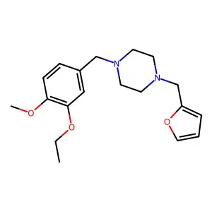 1-[(3-Ethoxy-4-methoxyphenyl)methyl]-4-(furan-2-ylmethyl)piperazine structure